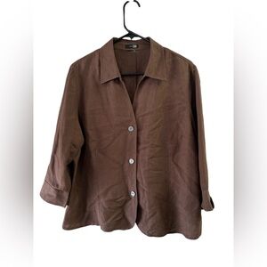 East 5th brown collared button down blouse